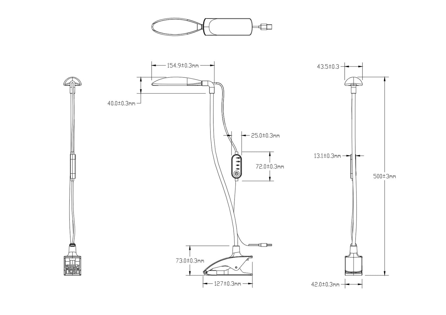 Full Spectrum Grow Light with Clip & Flexible Gooseneck