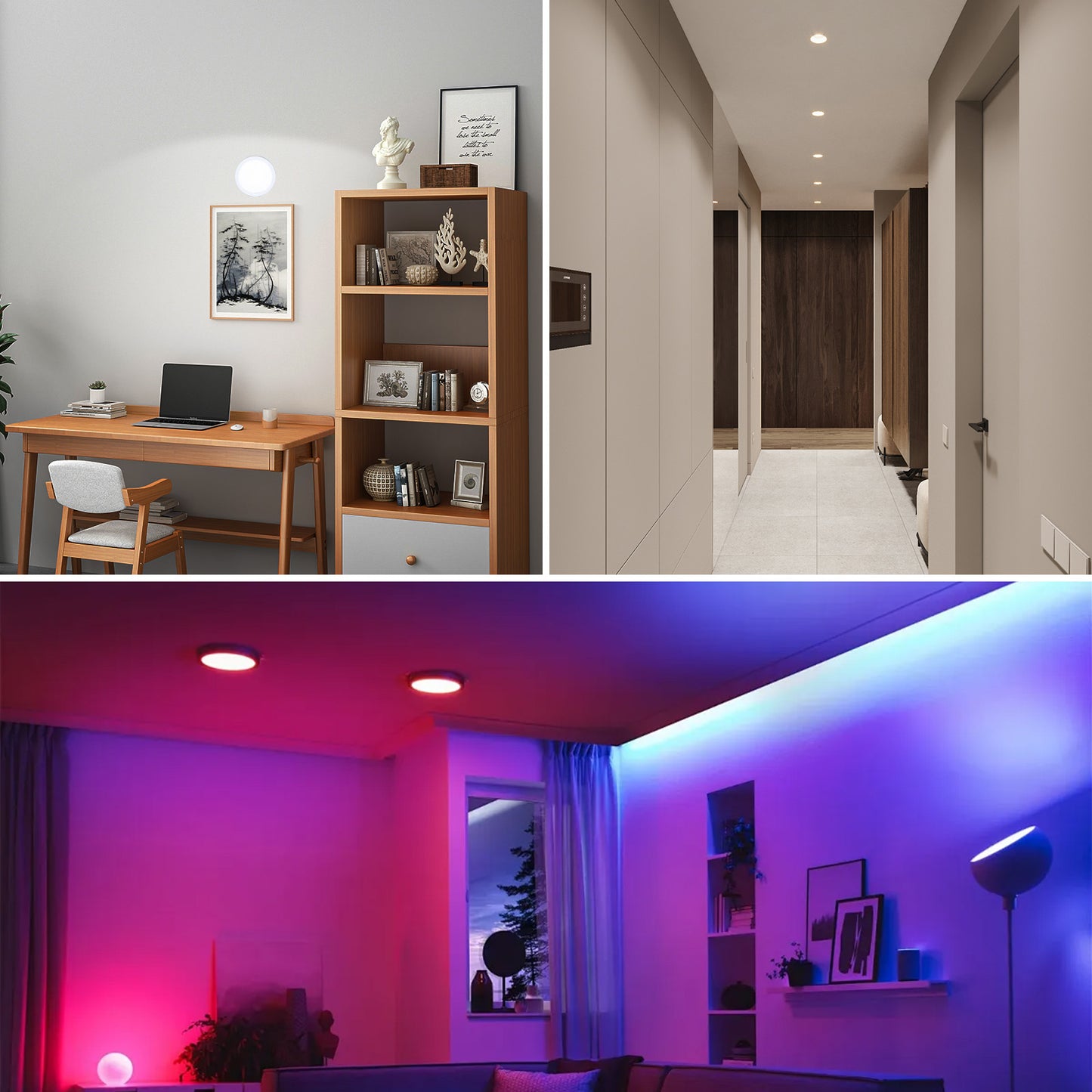 Battery Operated Puck Lights with RGB (3 Pack)