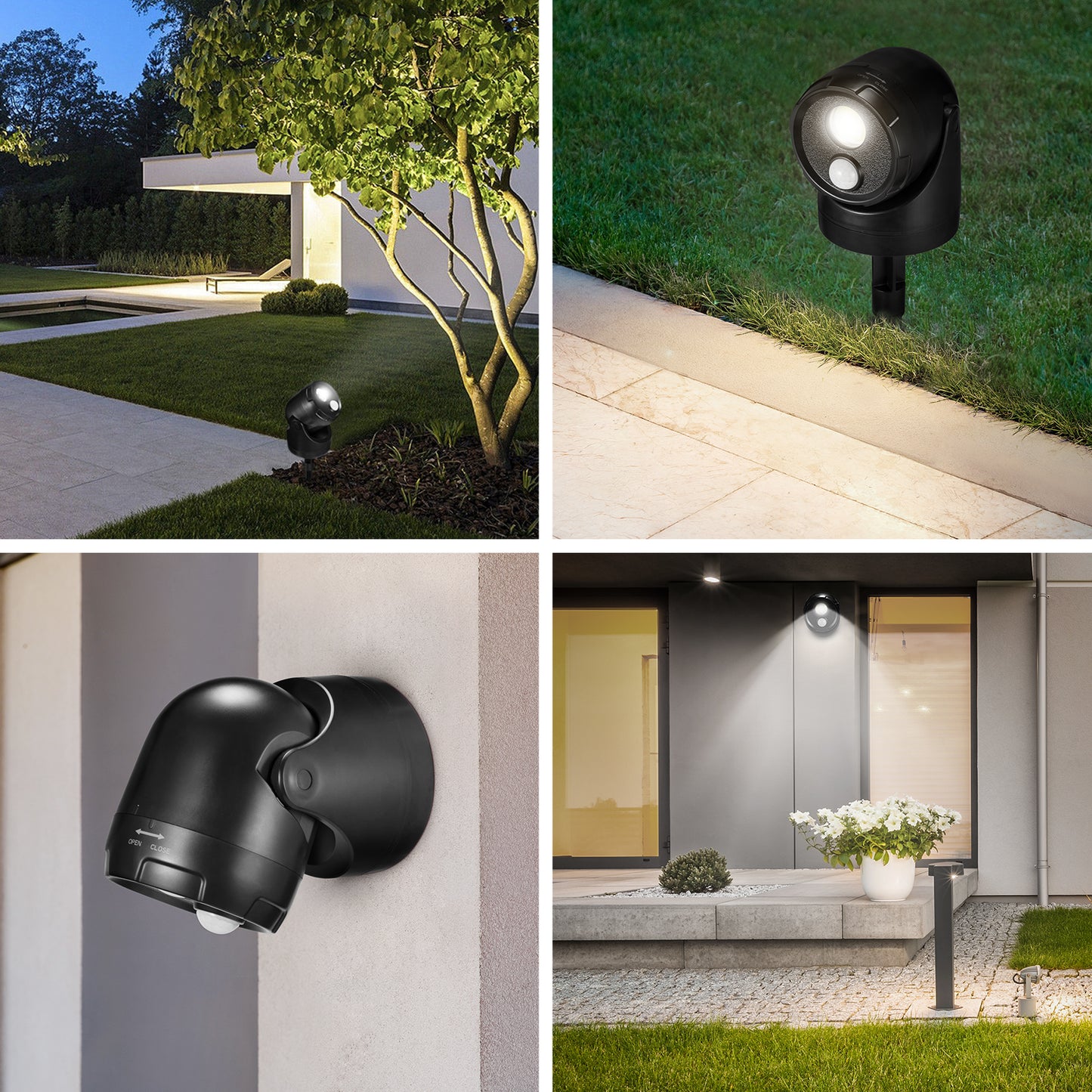 Battery Operated LED Motion Sensor Outdoor Spotlight