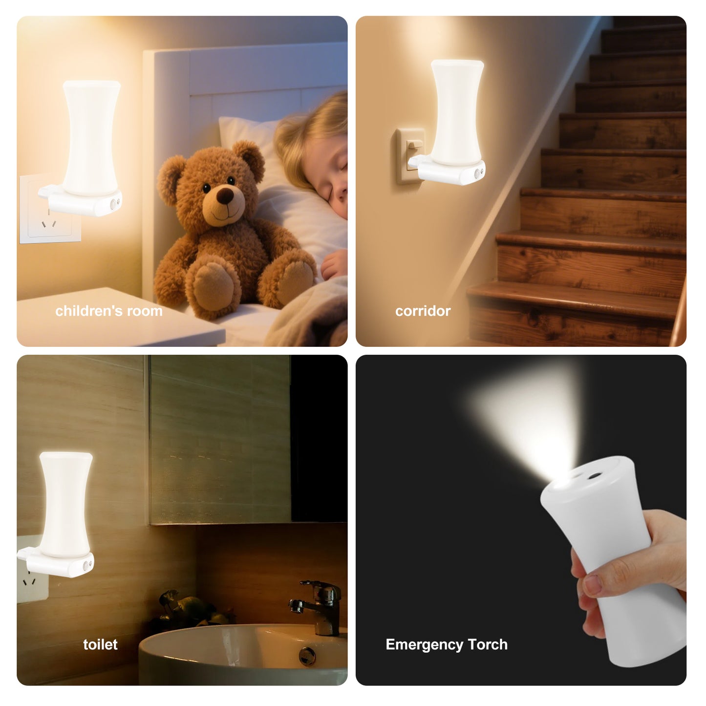 Rechargeable LED Night Light with Detachable Torch