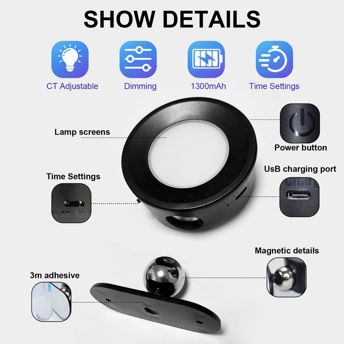 Magnetic Rechargeable LED Wall Light