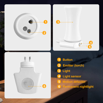 Rechargeable LED Night Light with Detachable Torch